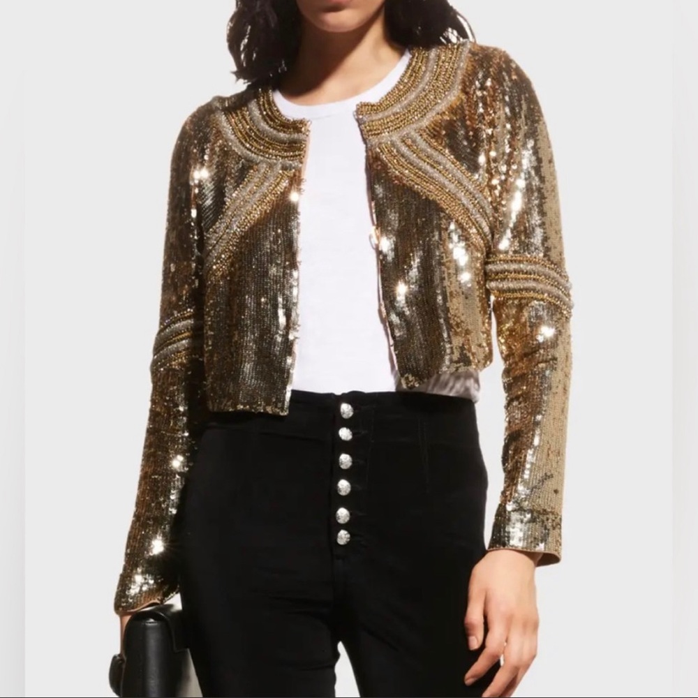 The Phaedra jacket by Veronica Beard in gold, silver and rhinestones XL
